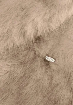 beige neo noir faux fur jas stephanie faux fur jacket