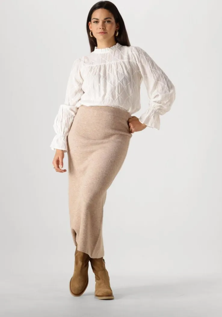 beige neo noir midirok ashanti knit skirt