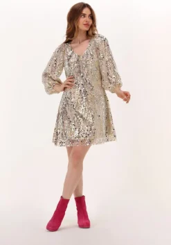 beige neo noir mini jurk sloane multi sequins dress