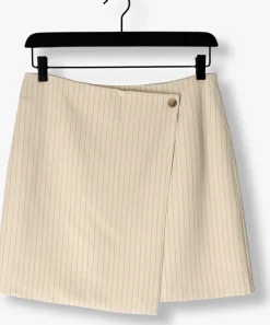 beige neo noir minirok petrani pinstriped skirt