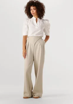 beige neo noir wijde broek zalka eyelet pants