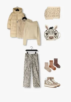 beige nik & nik pantalon snakeskin pants