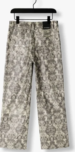 beige nik & nik pantalon snakeskin pants