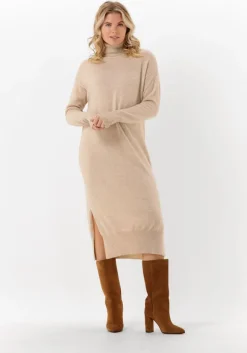 beige not shy midi jurk teba