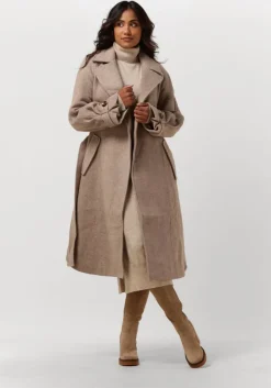 beige not shy midi jurk teba