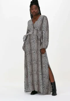 beige notes du nord maxi jurk alicia leopard dress