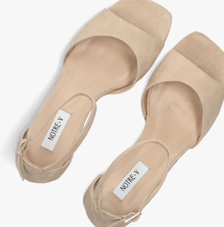 beige notre-v sandalen met hak 46654