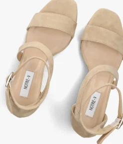 beige notre-v sandalen met hak 16036