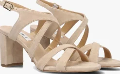 beige notre-v sandalen met hak 22552