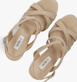 beige notre-v sandalen met hak 22552