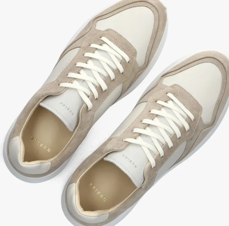 beige nubikk lage sneakers rock road wave