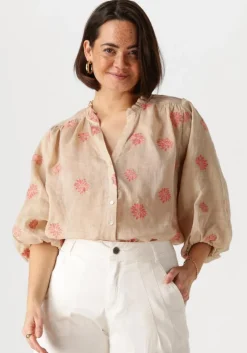 beige nukus blouses tina blouse embroidery
