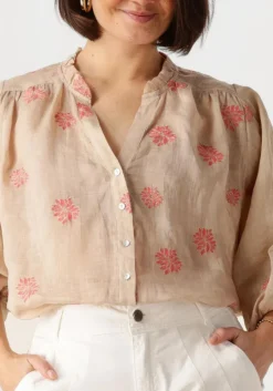 beige nukus blouses tina blouse embroidery