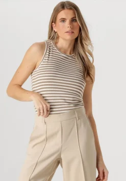beige nukus t-shirt stefania singlet stripes