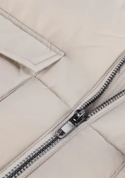 beige object gewatteerde jas objzhanna l/s long jacket noos