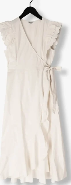 beige object maxi jurk objhope papaya s/s wrap dress