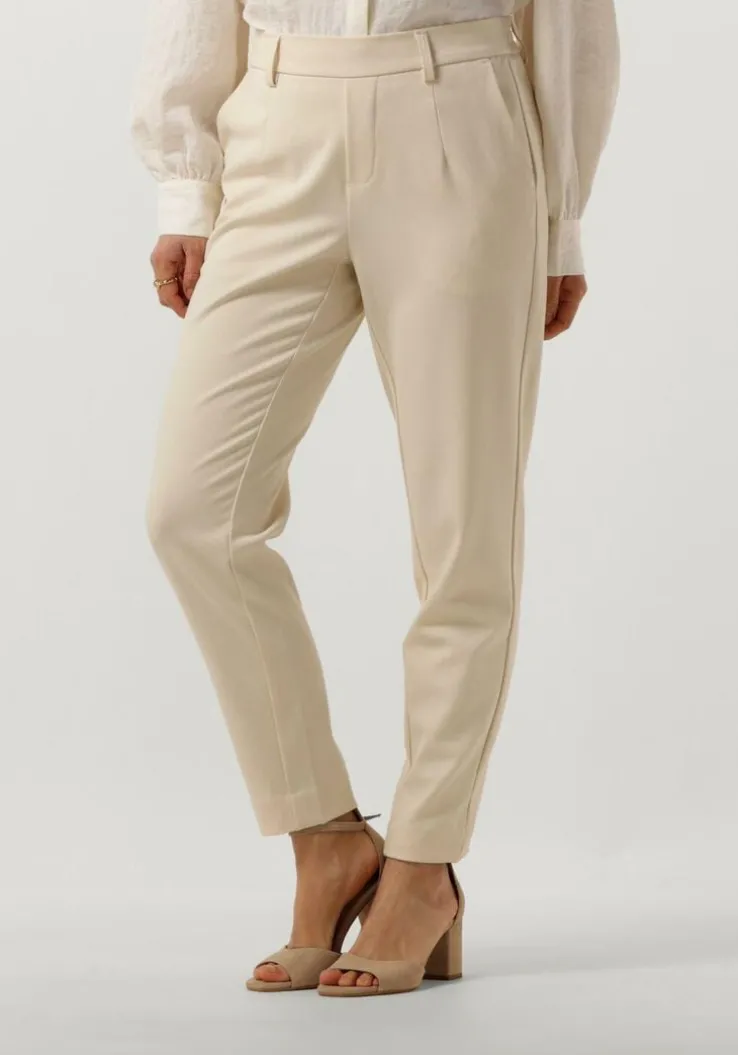 beige object pantalon objlisa slim pant