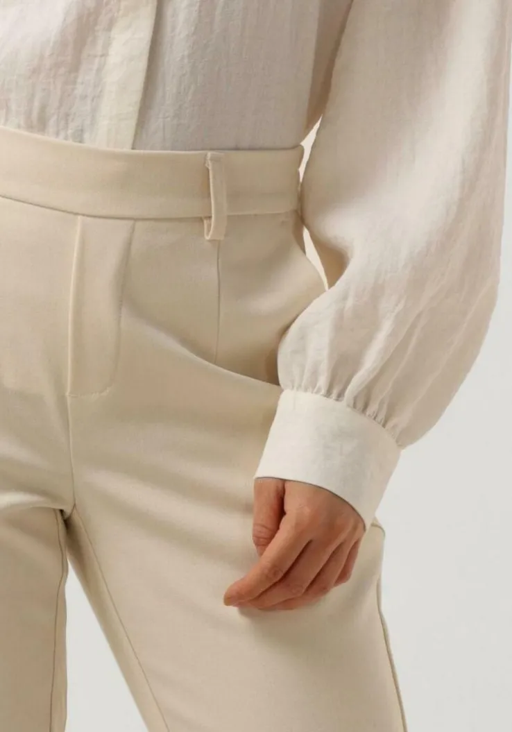 beige object pantalon objlisa slim pant