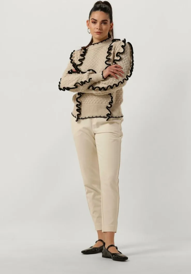 beige object pantalon objlisa slim pant