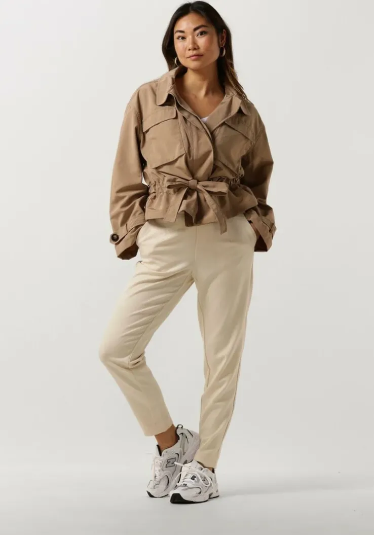 beige object pantalon objlisa slim pant