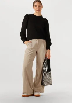 beige object pantalon objivy hw wide pant