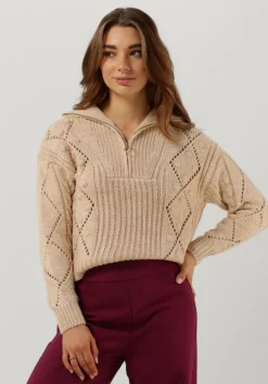 beige object trui kelly l/s knit pullover
