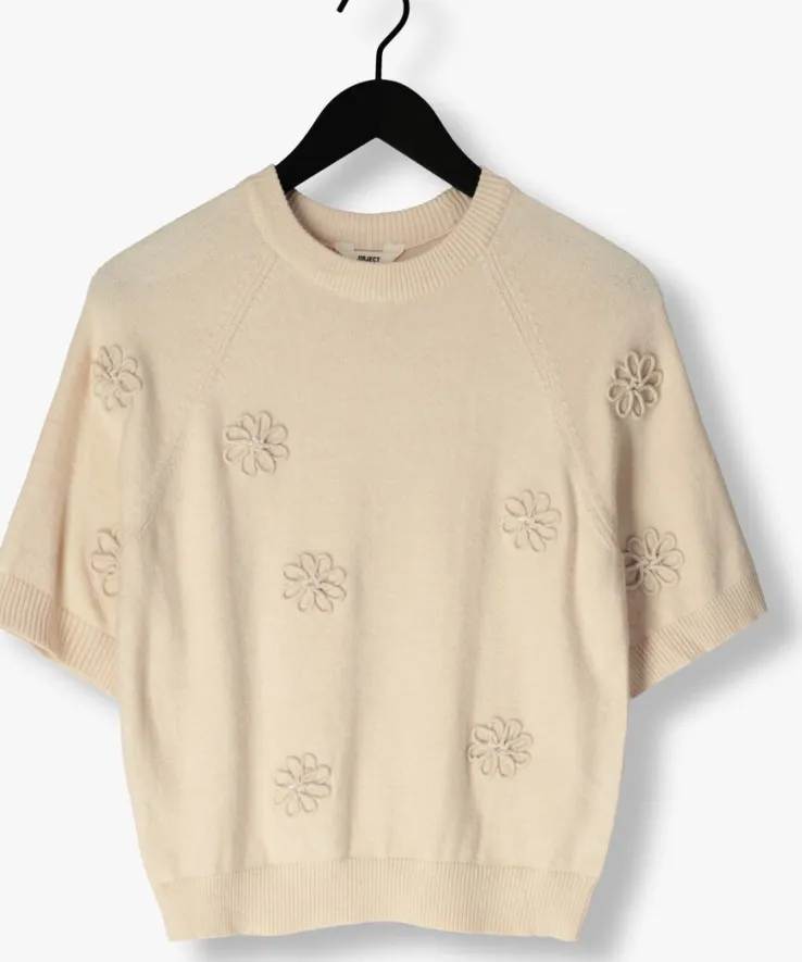 beige object trui objlaney rubin ss pullover