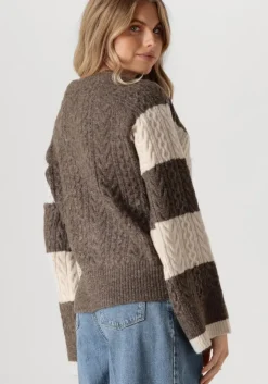 beige object trui objrosa knit l/s re pullover