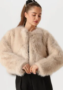 beige omoda atelier faux fur jas x iris - imre