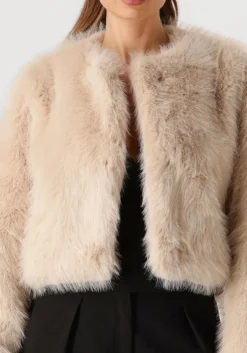 beige omoda atelier faux fur jas x iris - imre