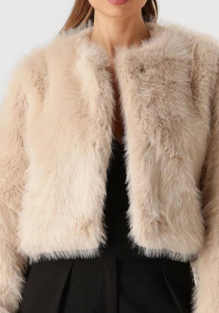 beige omoda atelier faux fur jas x iris - imre