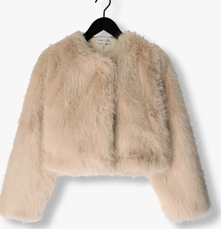 beige omoda atelier faux fur jas x iris - imre