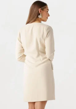 beige omoda atelier mini jurk om-bella x bo