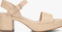 beige omoda atelier sandalen met hak raffia sandaal x florine