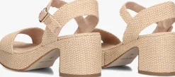 beige omoda atelier sandalen met hak raffia sandaal x florine