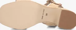 beige omoda atelier sandalen met hak raffia sandaal x florine