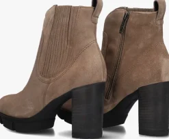 beige paul green enkellaarsjes 9033