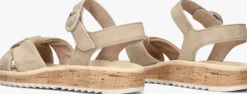 beige paul green platte sandalen 6105