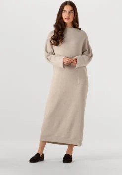 beige penn & ink midi jurk dress w25t1191