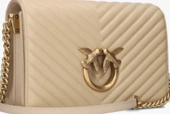 beige pinko handtas love click classic sheep