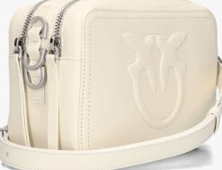 beige pinko schoudertas carrie camera bag