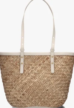 beige pinko shopper love summer basket raffia