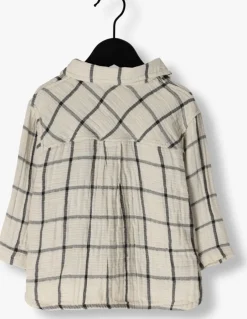 beige play up overhemden checked woven shirt