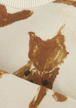 beige play up sweater printed fleece sweater