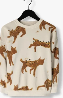 beige play up sweater printed fleecee sweater