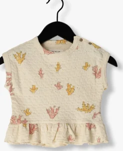 beige play up t-shirt printed jersey jacqueard t-shirt