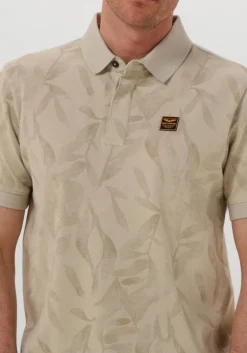 beige pme legend polo two tone pique printed