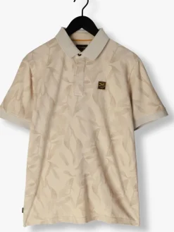 beige pme legend polo two tone pique printed