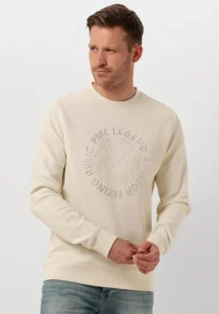 beige pme legend trui crewneck waffle jersey