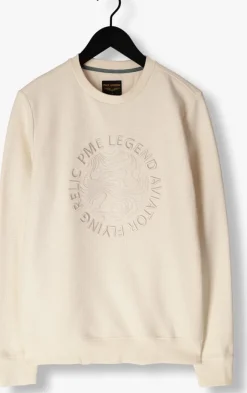 beige pme legend trui crewneck waffle jersey